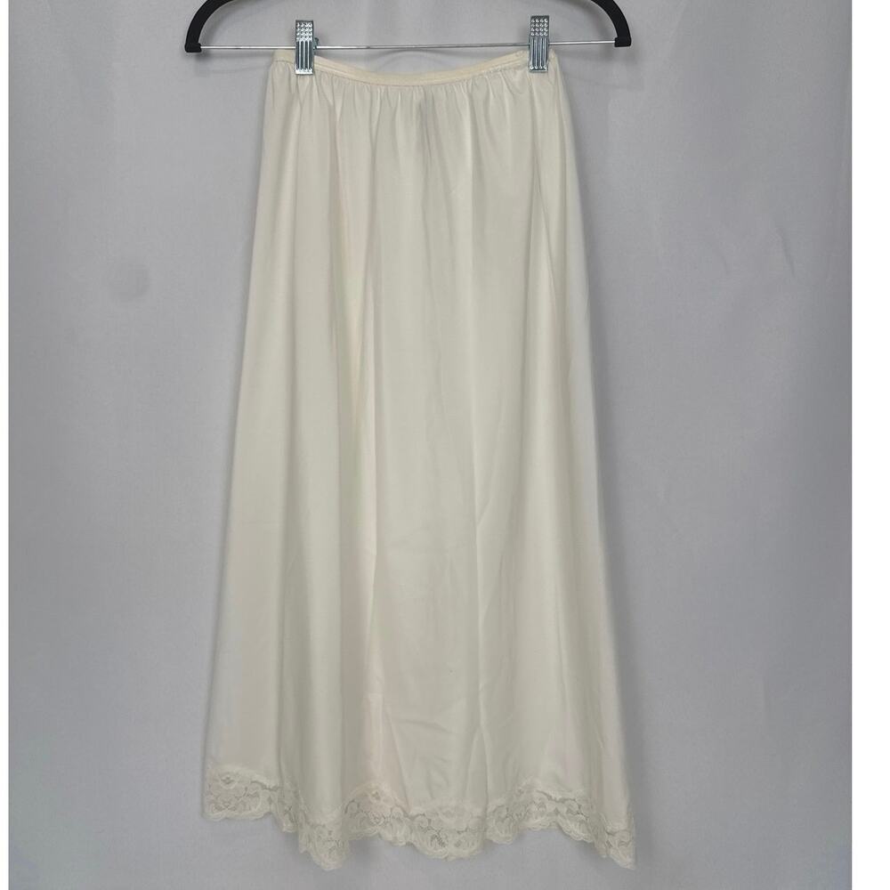 Lady Lynne Womens Vintage Half Slip Size M Ivory Lace Hem Coquette Cottagecore